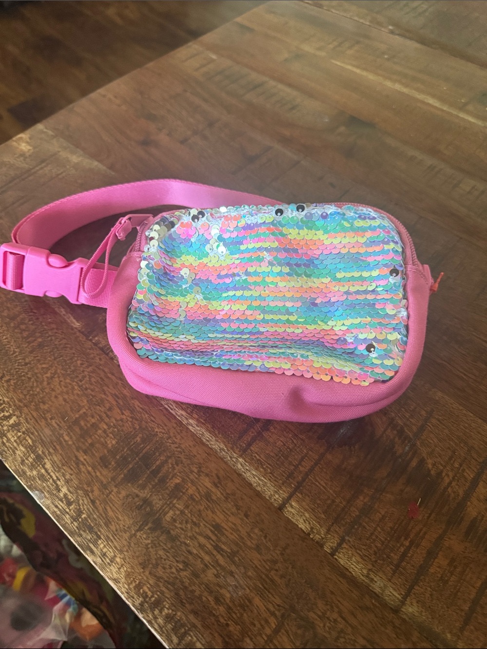 Pink Sequin Kids Waist Bag